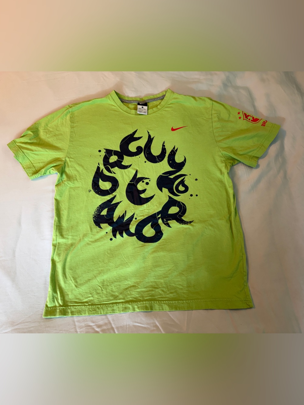 Nike Brazil National Soccer “Orgulho e Amor” Shirt, Green, Men's Size L - Picture 1 of 7